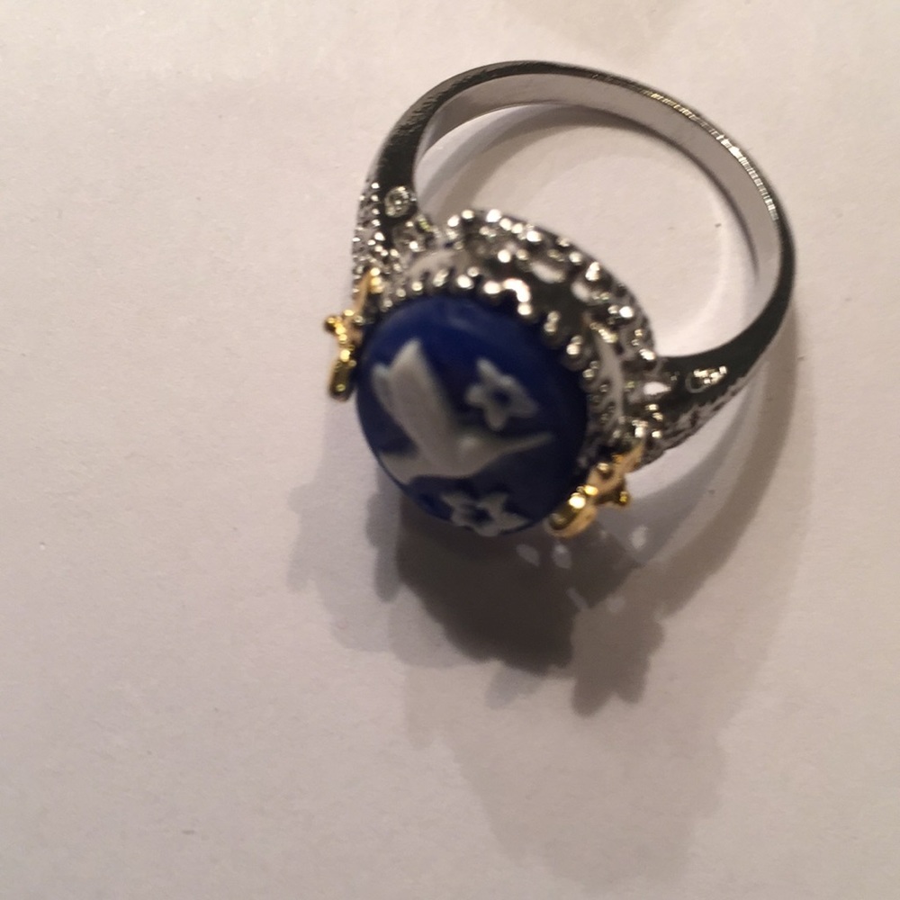 925(sterling silver) Blue gemstone size 7 RING - Picture 4 of 4